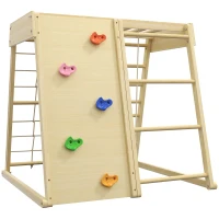 Qaba 5-in-1 Indoor Jungle Gym Playground with Swing, Climber, Monkey Bars(m-11)