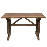 Outsunny Outdoor Garden Coffee Table Patio Display Desk Natural Fir Wood Water-Resistant(m-11)