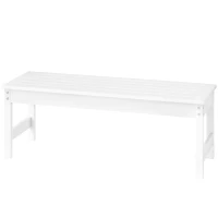 Outsunny 47" Outdoor Bench Seat, HDPE All-Weather Garden Bench, Backless Slatted Patio Bench for Yard, Porch, Park, White(m-1)