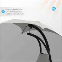 Outsunny Swing Chaise with Stand Floating Chaise Lounge Cream White(m-5)