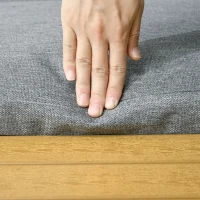 Outsunny 3 Piece Patio Furniture Set with Cushions, Aluminum Frame Outdoor Conversation Sofa Set w/ Two Loveseats and Wood Grain Plastic Top Coffee Table/Side Table, Dark Gray(m-8)