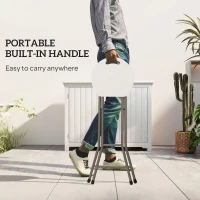 Outsunny Set of 4 Folding Outdoor Bar Stools, 29" Counter Height Stools with Handle, Indoor Outdoor Stool Chair with Footrest(m-5)