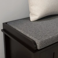 HOMCOM Modern Shoe Storage Bench, Entry Way Bench with Cushion, 2 Sliding Doors, Storage Ottoman Bench, Holds 10 Pairs, Black(m-8)