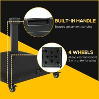 Outsunny Umbrella Base with Wheels, Fillable Base Holder with Steel Pole, Parasol Stand for Patio, Outdoor, Backyard, Black(m-7)