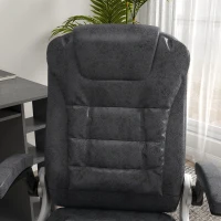 Vinsetto Heavy Duty Microfibre Office Chair, Big and Tall Computer Chair with Flip-up Arm, 400lbs, Charcoal Grey(m-10)