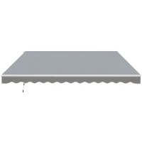 Outsunny 12' x 10' Retractable Awning Patio UV Resistant Fabric and Aluminum Frame for Deck, Balcony, Yard, Grey(m-11)