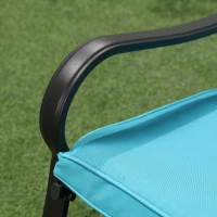 Outsunny 3 Pieces Patio Wicker Rocking Chairs Table Set, Outdoor PE Rattan Furniture with 2 Rockers & 1 Coffee Table w/ Padded Cushions for Deck, Backyard, Garden, Blue(m-9)