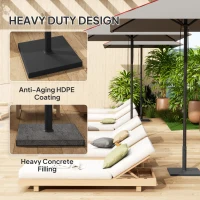 Outsunny Patio Umbrella Base, 32 lbs Concrete Heavy Duty Umbrella Base, Outdoor Umbrella Stand Patio Umbrella Holder for 1.5"/1.9" Umbrella Poles for Outdoor, Lawn, Poolside, Black(m-5)