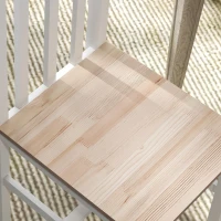 HOMCOM Farmhouse Dining Table Chairs, Set of 4 Pine Wood Kitchen Table Chairs with Slat Back for Living Room, Bedroom, White(m-9)