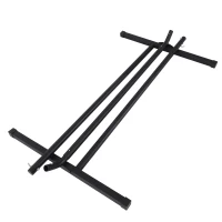 Outsunny 11.8'L Hammock Stand Extra Long Heavy Duty Straight Pole Day Bed Swing Metal Frame Simple Set Up Garden Outdoor Camping Picnic Use Black(m-10)
