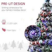 HOMCOM 3ft Pre-Lit LED Optical Fiber Christmas Tree w/ Stand(m-4)