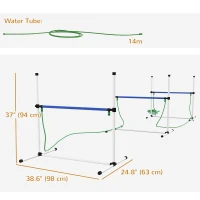 PawHut 4PCs Dog Agility Equipment Set with Adjustable Height Hurdles, Spray Water Tube, Whistle, Carry Bag, White(m-3)