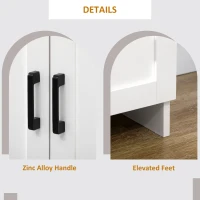 HOMCOM Modern Sideboard Cabinet with Adjustable Shelves, 3 Doors for Modern Kitchen & Dining Room, Ideal for Homeowners, White(m-6)