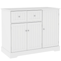PawHut Cat Litter Box Enclosure with Drawers, Storage, Anti-tip Kit, 39" x 18" x 31.5", White