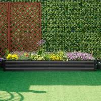 Outsunny 95" x 36" x 12" Galvanized Raised Garden Bed, Easy DIY and Cleaning for Growing Flowers, Herbs, Succulents, Gray(m-11)