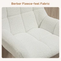 HOMCOM Swivel Barstools Set of 2 Adjustable Bar Stools with Footrest Armrests for Dining Room Cream White(m-6)