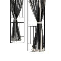 Outsunny 10'x10' Soft-top Patio Gazebo with Double Tier Roof, Mesh Curtains, Display Shelves, Top Hooks, Beige(m-10)