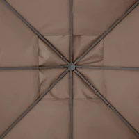 Outsunny 10' x 10' Square Gazebo Canopy Replacement UV Protected Top Cover Sun Shade Coffee(m-10)