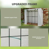 Outsunny Walk-in Portable Greenhouse Small Greenhouse for Outdoors with UV-resistant PE Cover, 6.6' x 2.5' x 5.6' White(m-4)