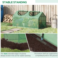 Outsunny 47" x 24" x 24" Portable Mini Tunnel Greenhouse Garden Planting Outdoor Flower Warm House Box with 2 Windows Steel Frame PE Cover, Green(m-6)