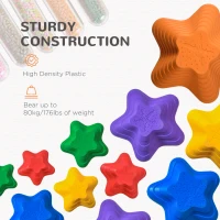 Outsunny Balance Stepping Stones for Kids, 11 PCS Starfish Style Non-Slip Obstacle Course, Stackable Balance Blocks for Coordination and Balance Development, Indoor/Outdoor(m-6)