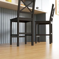 HOMCOM Counter Height Stools Set of 2, Farmhouse Bar Stools with Backs, Solid Wood Counter Stools for Kitchen Island(m-7)