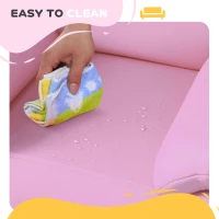 Qaba Kids Leather Recliner Chair with Armrest, Footrest, Headrest for Boys and Girls 3-9 Years Old, Pink(m-7)