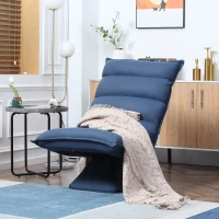 HOMCOM Swivel Floor Chair with Back Support, Microfiber Adjustable Video Gaming Chair for Reading, Lounging, Meditating, Blue(m-10)