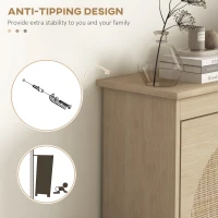 HOMCOM Shoe Cabinet for entryway, Shoe Storage Cabinet with 4 Flip Drawers and Adjustable Shelves for 20 Pairs of Shoes, Oak(m-7)