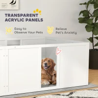 PawHut Whelping Box for Dogs and Puppies, Dog Birth Supplies Indoor w/ Adjustable Height Doors, for Large Sized Dogs(m-7)