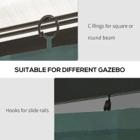 Outsunny 10' x 10' Universal Gazebo Sidewall Set with 4 Panels, Hooks/C-Rings Included for Pergolas & Cabanas, Slate Grey(m-7)