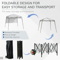 Outsunny 7' x 7' Pop Up Canopy Gazebo Tent with Backpack & Adjustable Legs, White(m-5)
