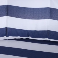 Outsunny 5 Pieces Wicker Patio Furniture Sofa Set Thick Padded Cushions, Outdoor PE Rattan Conversation Coffee Set with Armchairs, Footstools and Glass Top Table, Blue and White(m-8)