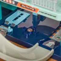 Qaba 6-Level Car Parking Garage Toy Race Tracks Car Ramp Set Toddler Car Games w/ Cars Maunal & Electric Elevators Wash, Gas, Ejector & Car Repair Station for 3-6 Years Old(m-9)