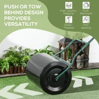 Outsunny 20-Inch Push/Tow Behind Lawn Roller Filled with 16 Gal Water or Sand, Perfect for Flattening Sod in the Garden(m-5)