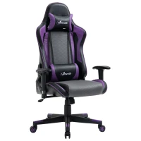 Vinsetto Gaming Chair Racing Style Ergonomic Office Chair High Back Computer Desk Chair Adjustable Height Swivel Recliner with Headrest and Lumbar Support, Purple(m-1)