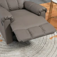 HOMCOM Rocker Recliner Chair with Overstuffed Back and Seat, Faux Leather Manual Reclining Chair with Footrest and 360 Swivel Rotation Base for Living Room, Brown(m-8)