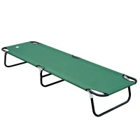 Outsunny Folding Camping Cot for Adults Portable Outdoor Sleeping Bed for Office Beach Home, Green(m-2)