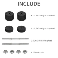 Soozier 66 lbs Adjustable Dumbbell Set for Upper & Lower Body Strength Training(m-4)