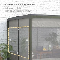 Outsunny Pergola Gazebo Curtains for 10' x 10' Pergola, 4 Pack Side Panels Replacement with Large Windows and Zipped Doors(m-5)