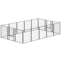 PawHut 16 Panels Dog Playpen with Strap, Portable & DIY, for Medium Dogs, for Yard, RV, Camping, Garden, 31.5" H(m-2)