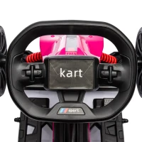 Aosom 12V Electric Go Kart for Kids w/ Adjustable Speed, Pink(m-8)