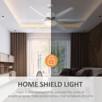 HOMCOM 52" Reversible Indoor Ceiling Fan with Light, Modern Mount LED Lighting Fan with Remote Control, for Bedroom, and Living Room, White(m-9)