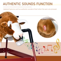 Qaba Kids Spring Rocking Horse Rodeo Bull Style with Realistic Sounds for Children over 3 Years Old(m-5)