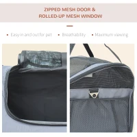 PawHut 3in1 Pet Car Booster Seat Dog Carrier Travel Bag Gray(m-6)