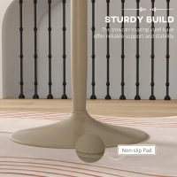 HOMCOM Modern Kitchen Table for 2 People, Round Dining Table with Steel Base for Living Room, Dining Room, Light Brown(m-5)