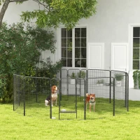 PawHut Dog Pen with Gate, 12 Panels Puppy Playpen, Dog Fence, 39"H(m-1)