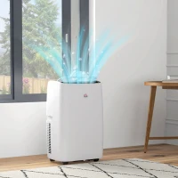 HOMCOM 12,000 BTU Mobile Air Conditioner 549 Sq. Ft., Dehumidifier Fan Auto Sleep with 24H Timer On/Off, Window Kit(m-2)