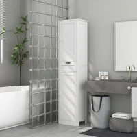 HOMCOM Freestanding Bathroom Cabinet with Drawer and 2 Doors, Tall Bathroom Cupboard for Kitchen, Study, Living Room(m-9)