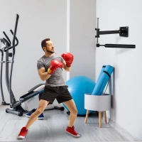 Soozier Wall Mount Reflex Bar Trainer, MMA Boxing Speed Trainer with Punching Boxing Bar, Height Adjustable, Black(m-8)